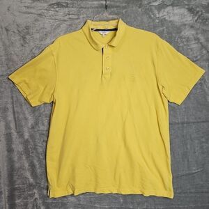 Cotton Traders Men's Shirt Yellow Med polo short sleeve cotton